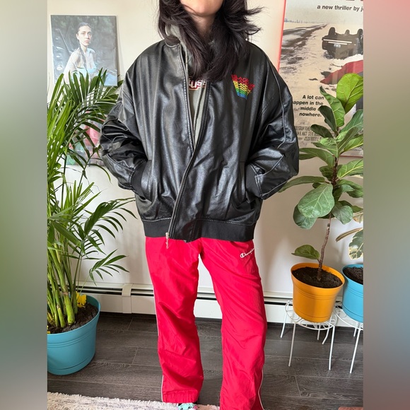 Black Air Faux Leather Jacket - Picture 2 of 4